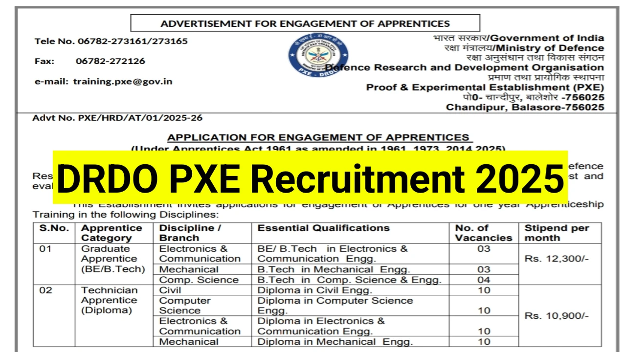 DRDO-PXE-Recruitment-2025